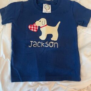 “Jackson” Blue Kids Shirt with Dog Design